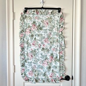 VTG Laura Ashley Cottage Rose King Pillow Sham Ruffled Sage Piping Revman USA